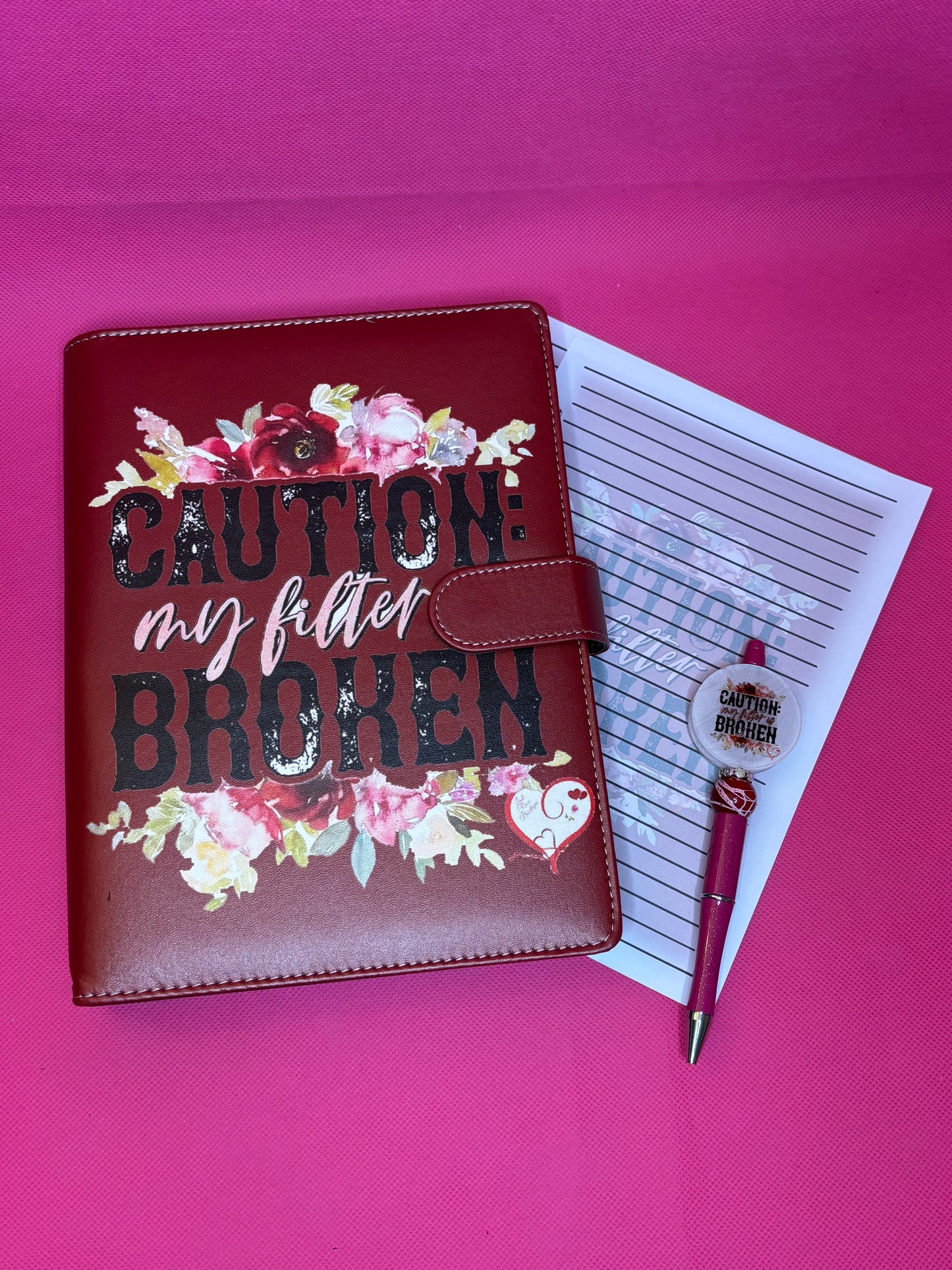 My Filter Is Broken Binder Bundle - A5 Binder, Matching Paper & Beaded Pen