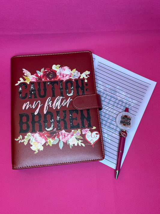 My Filter Is Broken Binder Bundle - A5 Binder, Matching Paper & Beaded Pen