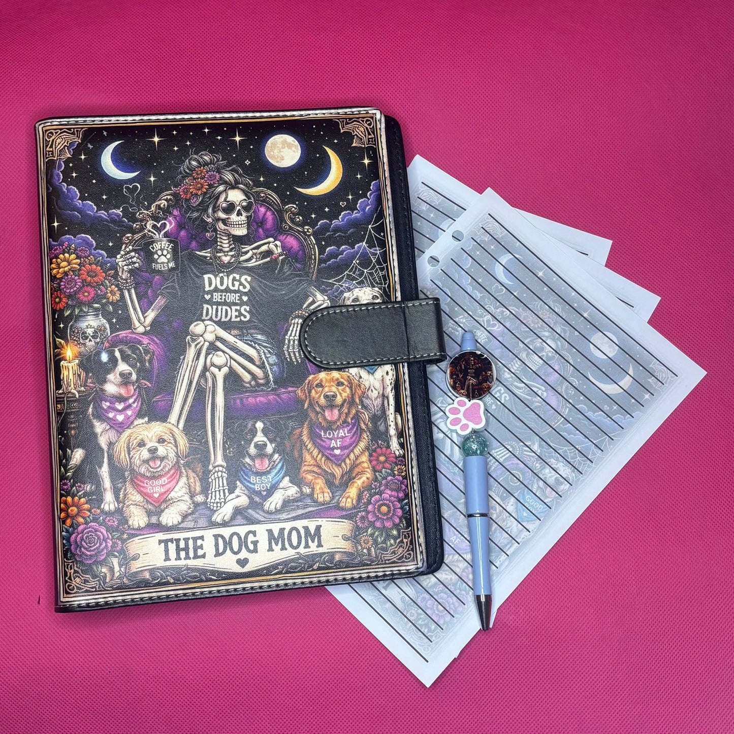 The Dog Mom Tarot Card Binder Bundle — A5 Binder, Matching Paper + Beaded Pen | Only 1 Available