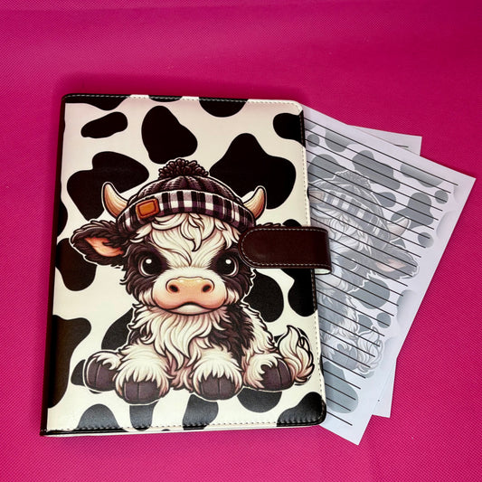 Cozy Cow Binder Bundle - A5 Binder, Matching Paper & Beaded Pen