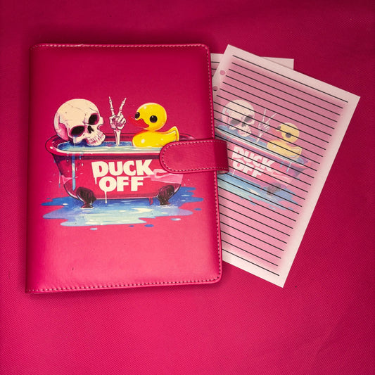 Duck Off Binder Bundle — A5 Binder, Matching Paper & Beaded Pen