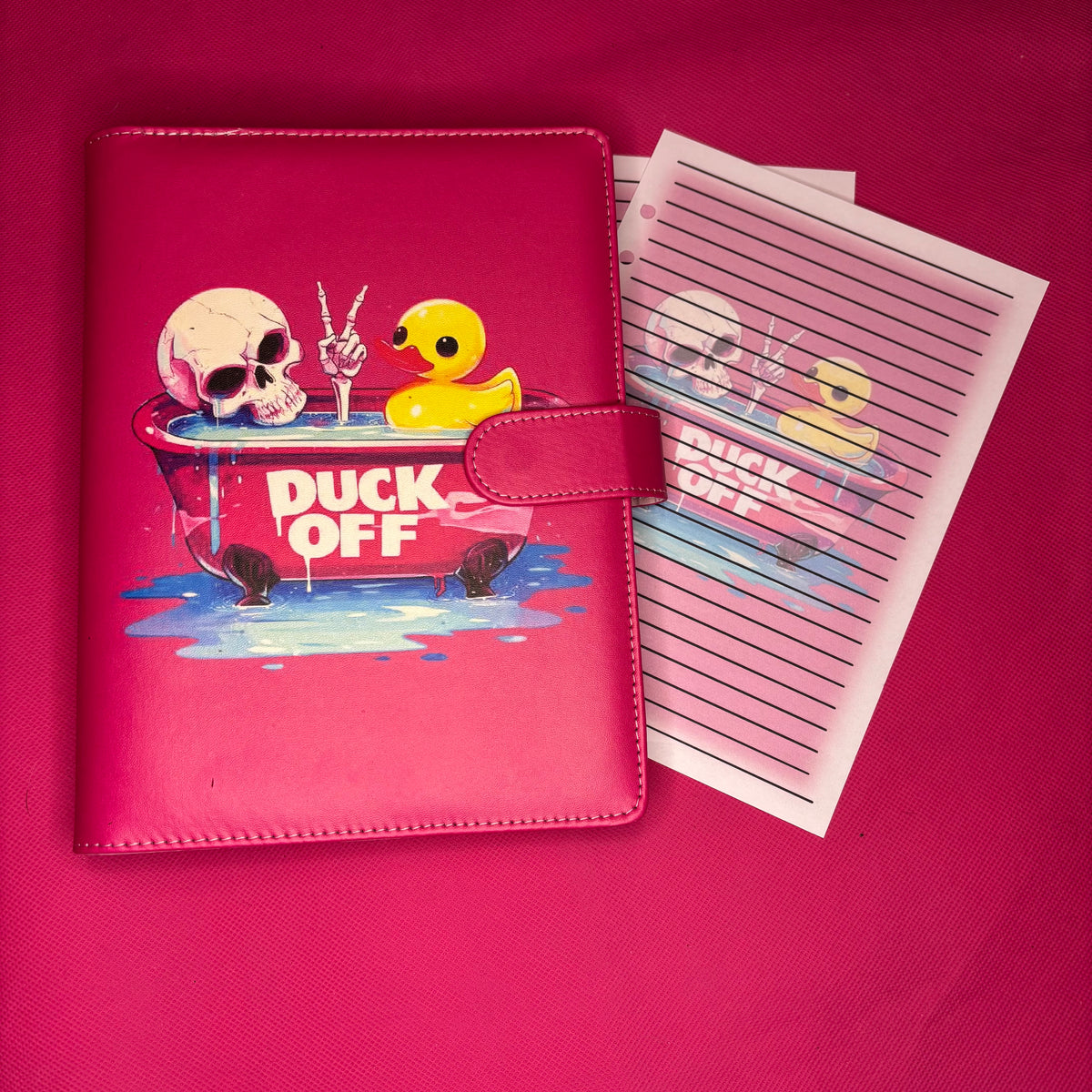 Duck Off Binder Bundle — A5 Binder, Matching Paper & Beaded Pen