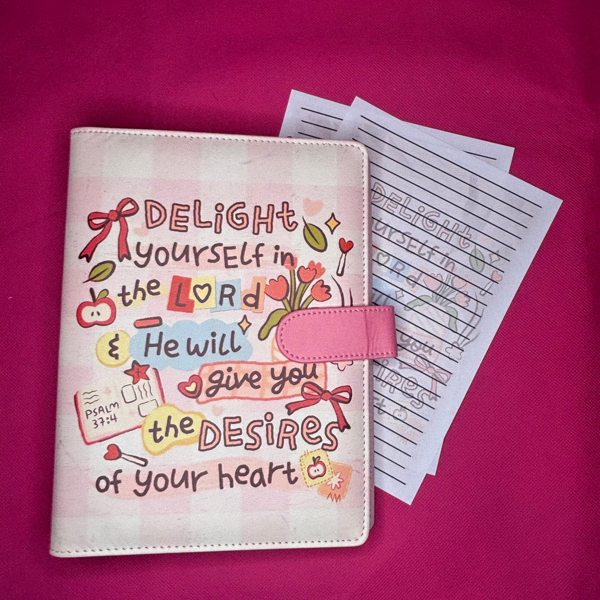 Delight Yourself in the Lord Binder Bundle — A5 Binder, Matching Paper & Beaded Pen