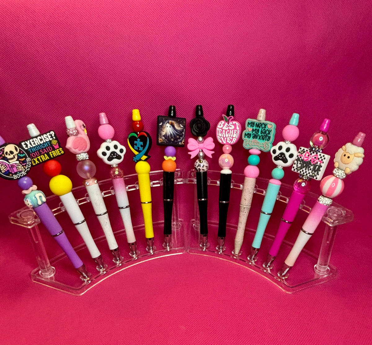 Silicone Bead Pens | Cute, Funny & Themed Focal Designs | Handmade Beaded Pen