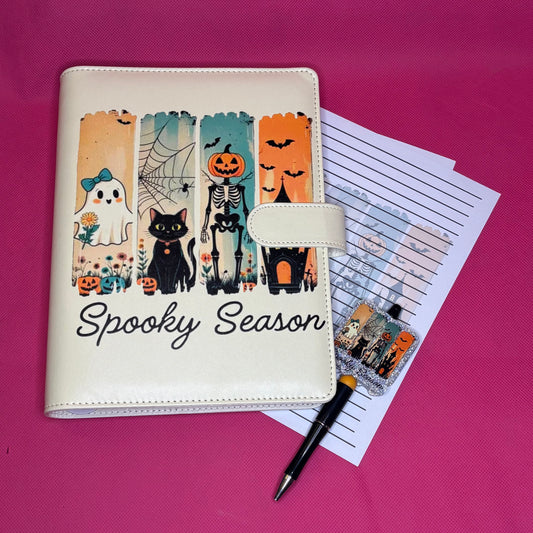 Spooky Season Binder Bundle — Vintage Halloween A5 Binder, Matching Paper + Beaded Pen | Only 1 Available