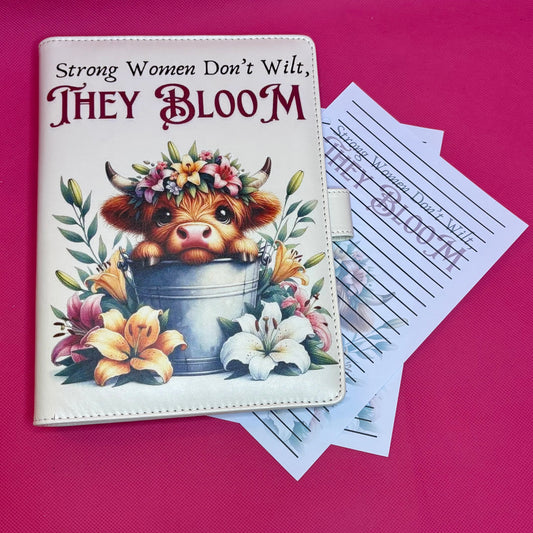 Strong Women Don't Wilt Binder Bundle - A5 Binder, Matching Paper & Beaded Pen