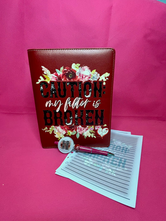 My Filter Is Broken Binder Bundle - A5 Binder, Matching Paper & Beaded Pen
