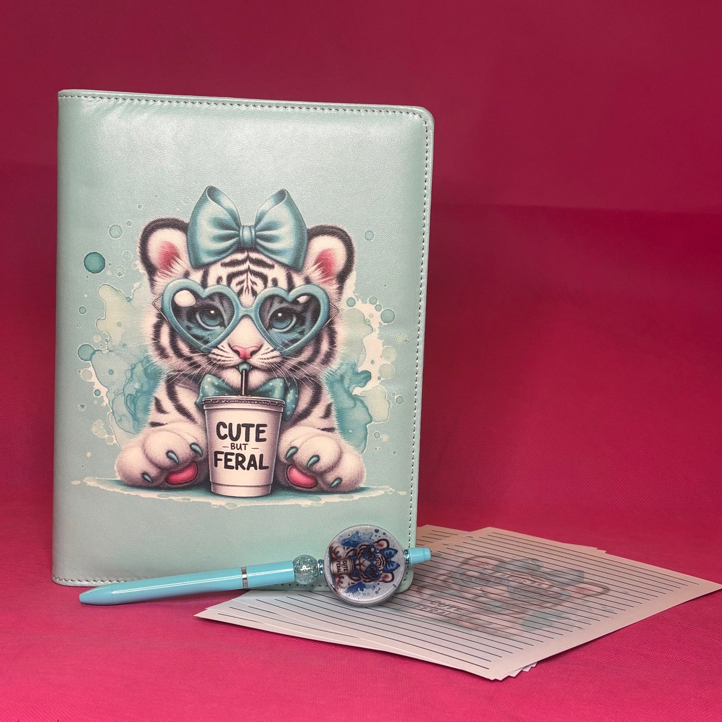 Cute But Feral Binder Bundle — A5 Binder, Matching Paper + Beaded Pen