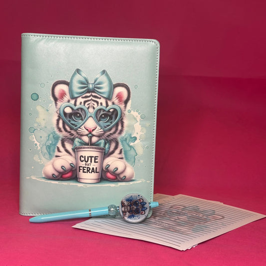 Cute But Feral Binder Bundle — A5 Binder, Matching Paper + Beaded Pen