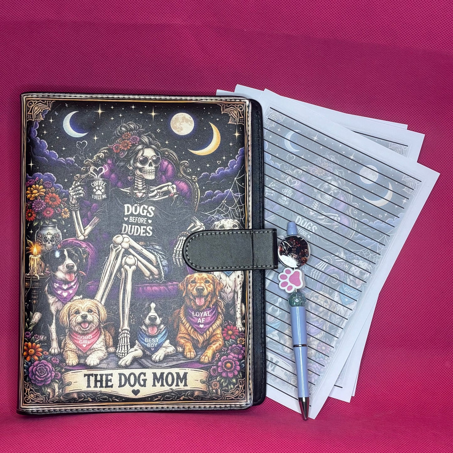 The Dog Mom Tarot Card Binder Bundle — A5 Binder, Matching Paper + Beaded Pen | Only 1 Available