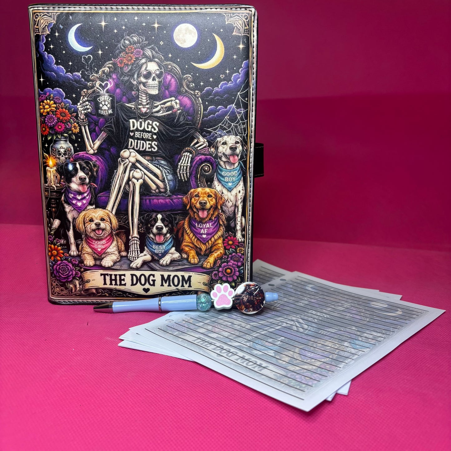 The Dog Mom Tarot Card Binder Bundle — A5 Binder, Matching Paper + Beaded Pen | Only 1 Available