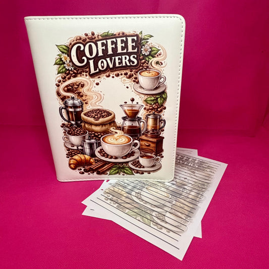 Coffee Lovers Binder Bundle - A5 Binder, Matching Paper & Beaded Pen