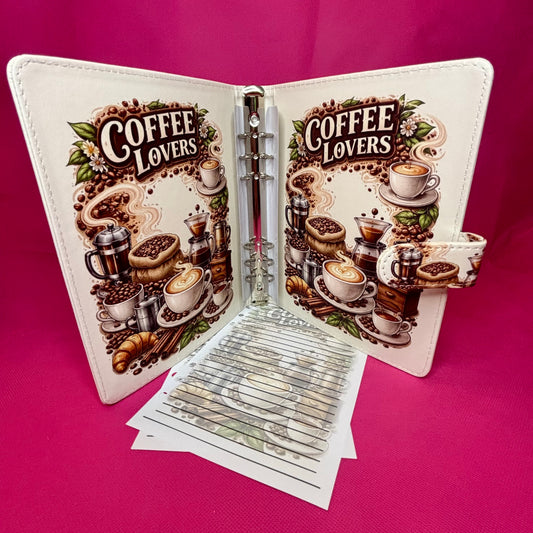 Coffee Lovers Binder Bundle - A5 Binder, Matching Paper & Beaded Pen
