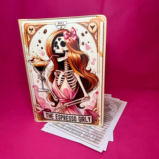 The Espresso Girly Binder Bundle - A5 Binder, Matching Paper & Beaded Pen