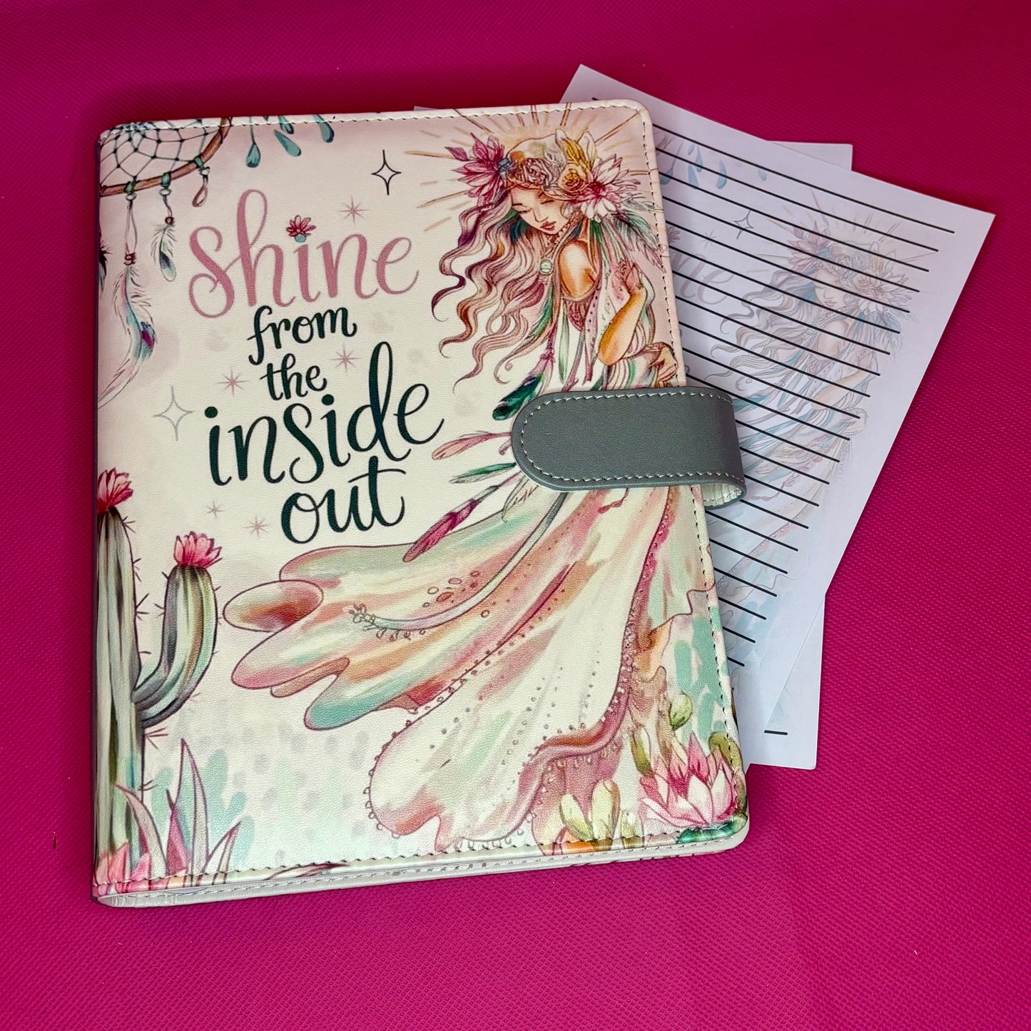 Shine From the Inside Out Binder Bundle - A5 Binder, Matching Paper & Beaded Pen