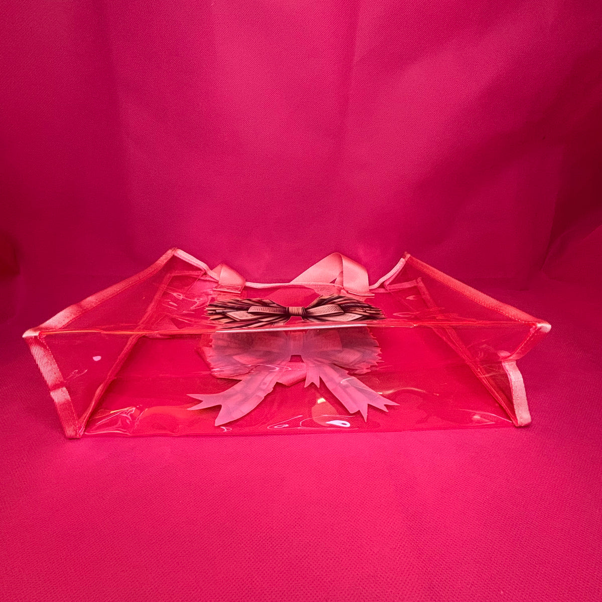 Clear Pink Book Bow PVC Tote