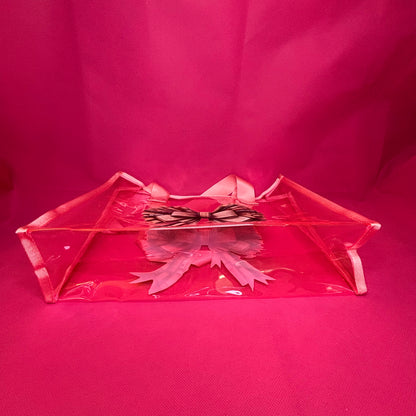 Clear Pink Book Bow PVC Tote
