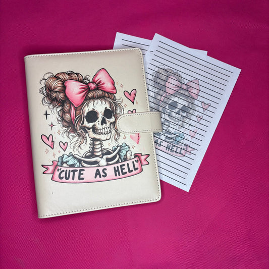Cute as Hell Binder Bundle — A5 Binder, Matching Paper & Beaded Pen
