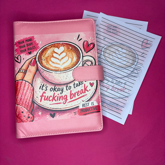 Take a F*cking Break Binder Bundle — A5 Binder, Matching Paper & Beaded Pen