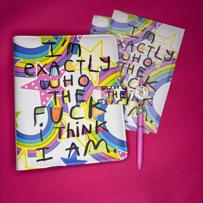 I'm Exactly Who the F*ck I Think I Am Binder Bundle — Double-Printed A5 Binder, Matching Paper & Beaded Pen