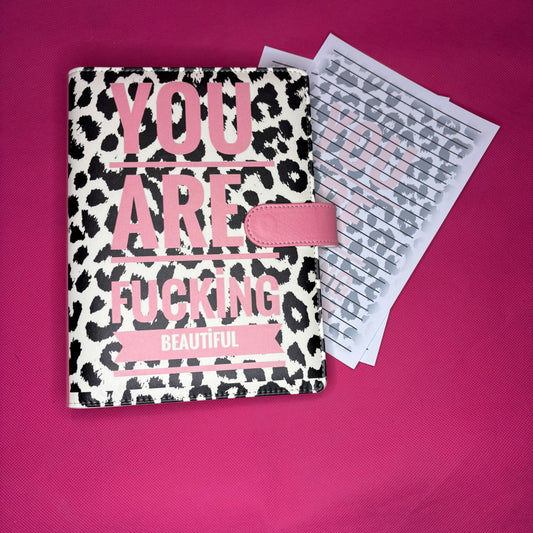 You Are F*cking Beautiful Binder Bundle — A5 Binder, Matching Paper & Beaded Pen