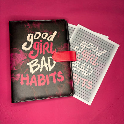Good Girl, Bad Habits Binder Bundle — A5 Binder, Matching Paper & Beaded Pen