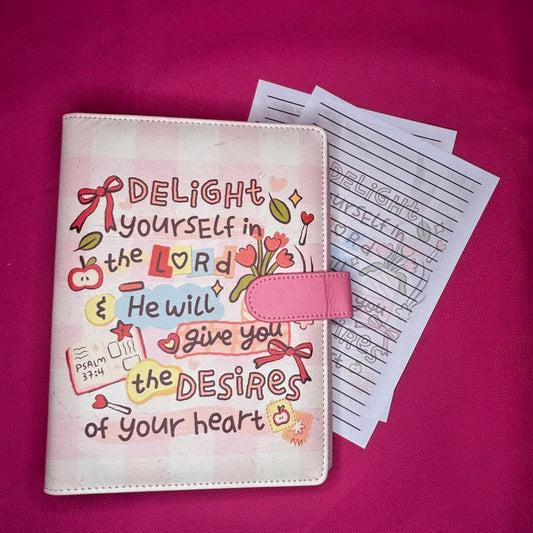 Delight Yourself in the Lord Binder Bundle — A5 Binder, Matching Paper & Beaded Pen