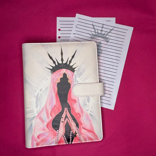 Our Lady of Liberty Binder Bundle — A5 Binder, Matching Paper & Beaded Pen