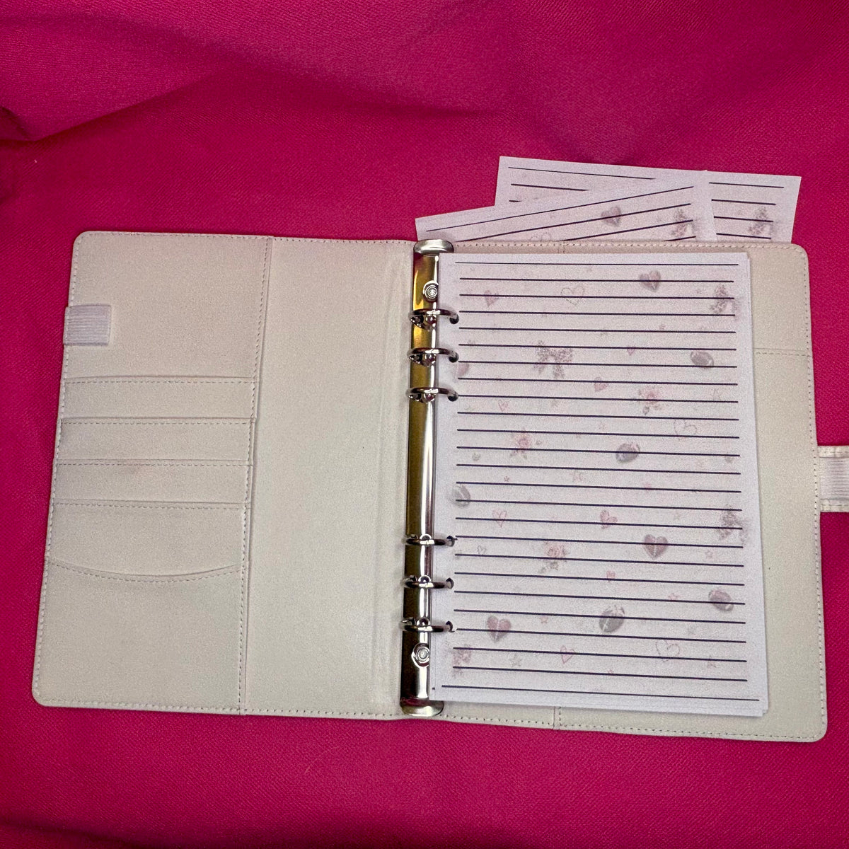 Fully Custom PU Leather 6-Ring Binder | Your Design + Matching Beaded Pen + 100 Sheets | A5 or A6