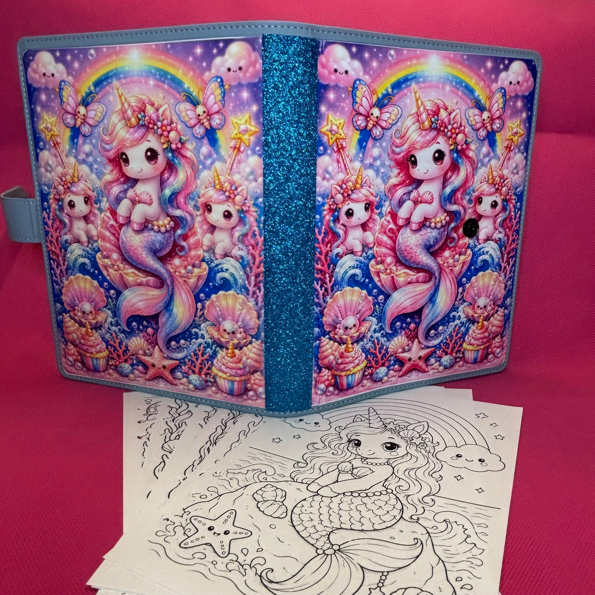 Fully Custom PU Leather 6-Ring Binder | Your Design + Matching Beaded Pen + 100 Sheets | A5 or A6