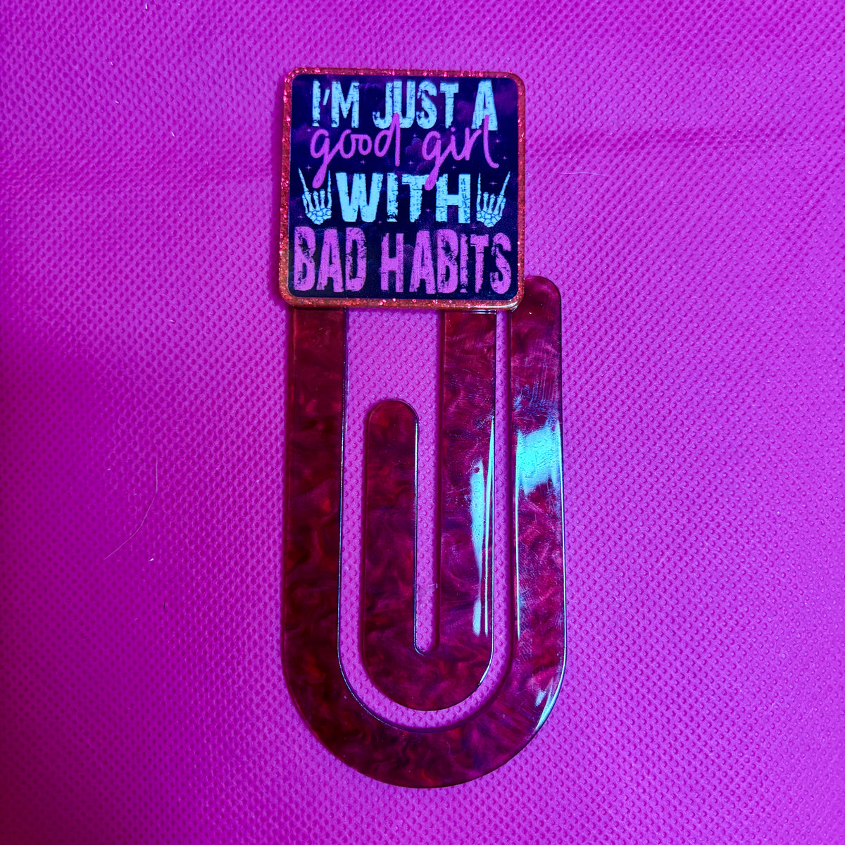 Acrylic Bookmark Paperclip | Oversized Bookmark for Books, Binders & Planners | Unique Designs