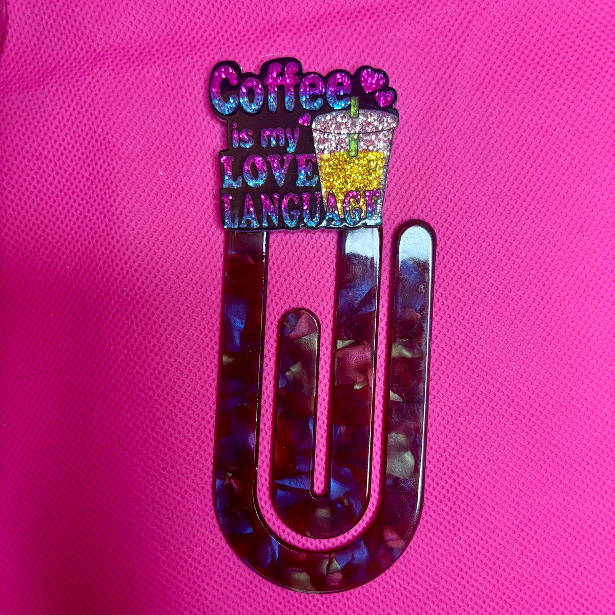 Acrylic Bookmark Paperclip | Oversized Bookmark for Books, Binders & Planners | Unique Designs