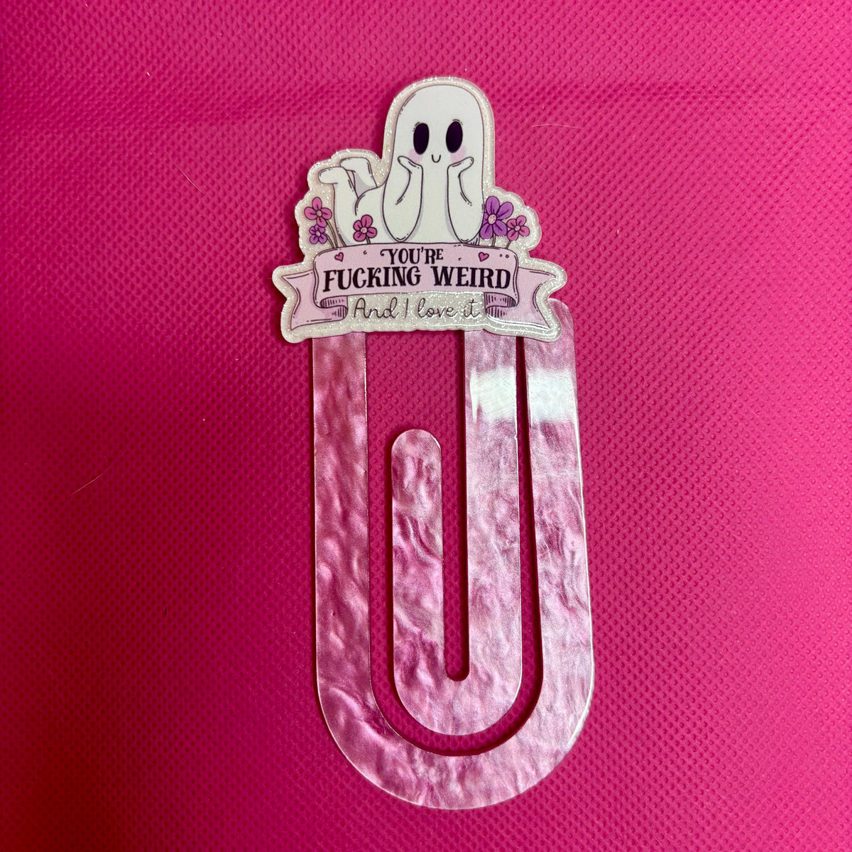 Acrylic Bookmark Paperclip | Oversized Bookmark for Books, Binders & Planners | Unique Designs
