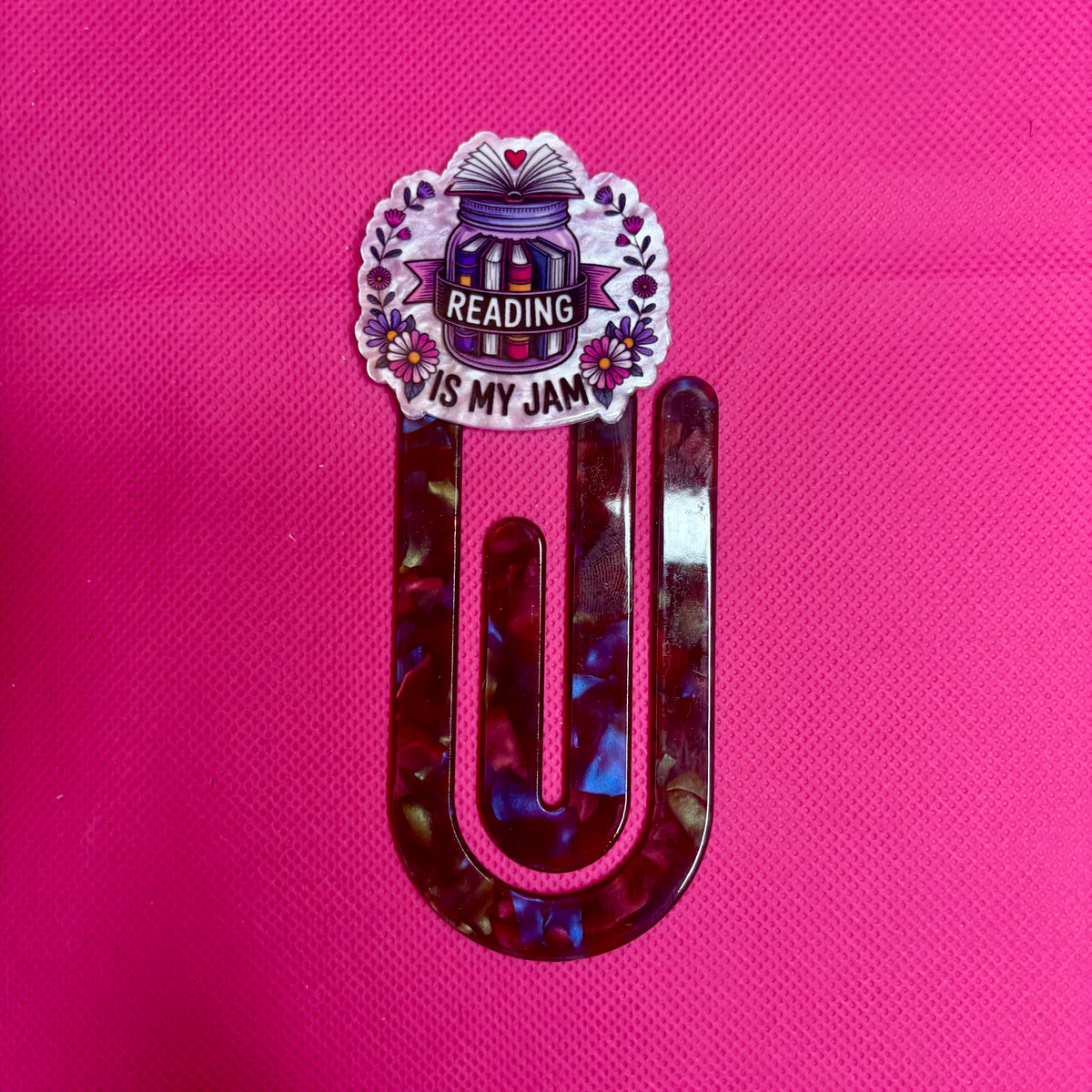 Acrylic Bookmark Paperclip | Oversized Bookmark for Books, Binders & Planners | Unique Designs