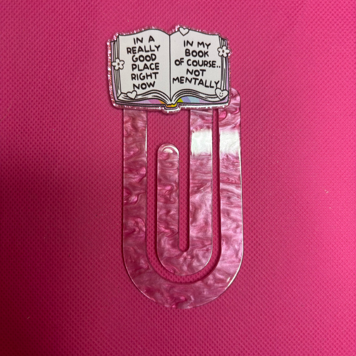 Acrylic Bookmark Paperclip | Oversized Bookmark for Books, Binders & Planners | Unique Designs
