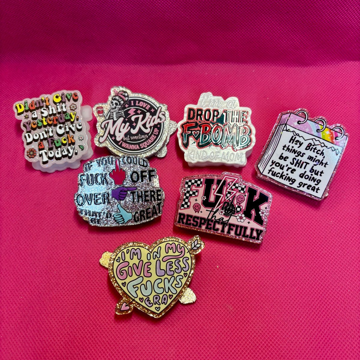 Acrylic Alligator Clips | Cute, Funny & Spicy Designs | Use as Page Markers or Binder Decor
