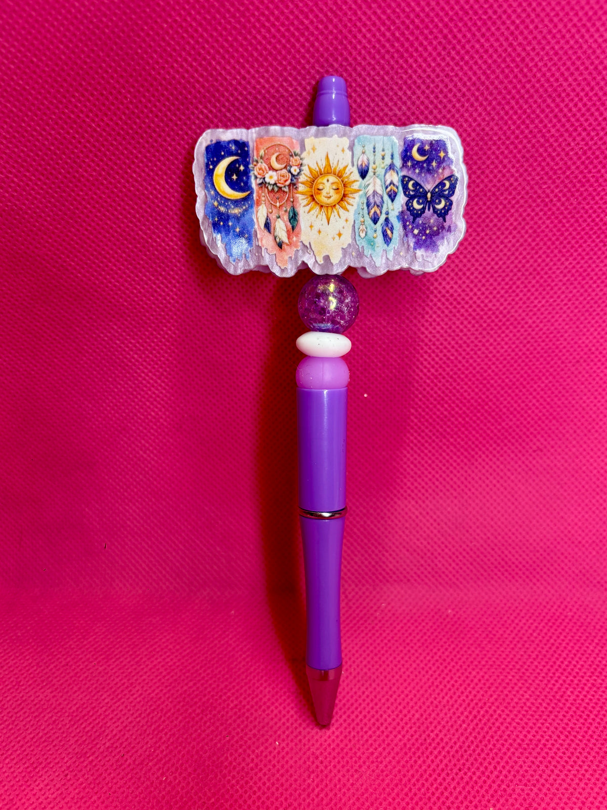 Handmade Cutesy Bead Pens | Two-Sided Acrylic Toppers | Coquette, Soft Aesthetic & Sweet Designs