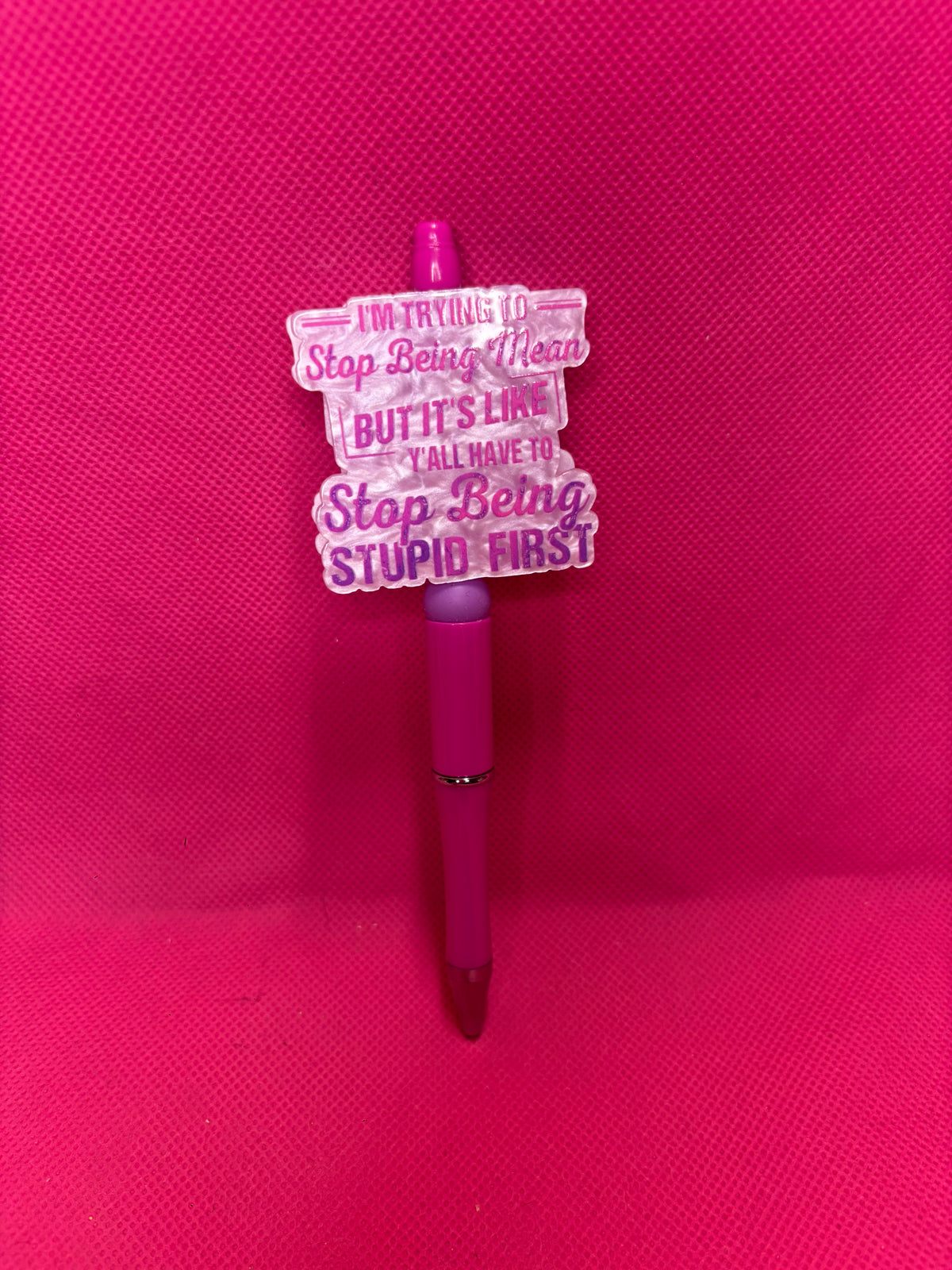 Handmade Sassy Bead Pens | Two-Sided Acrylic Toppers | Adult Humor, Mom Life & "Leave Me Alone" Designs