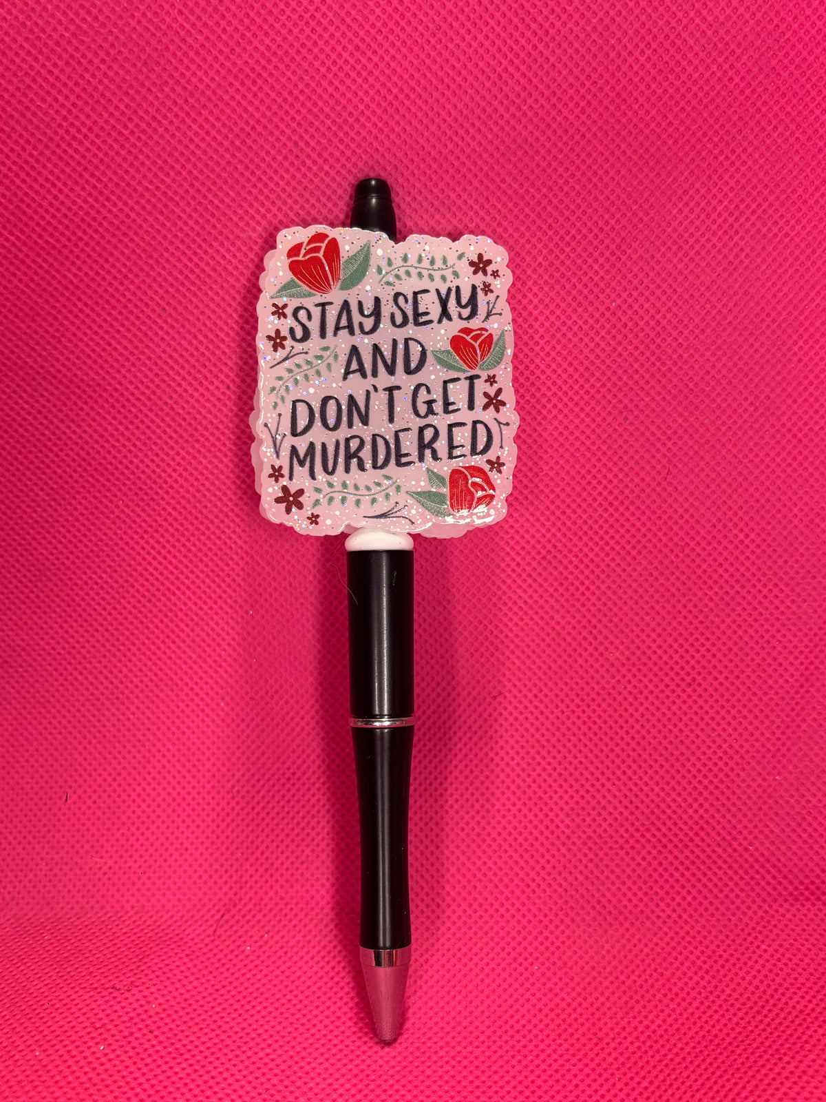 Handmade Sassy Bead Pens | Two-Sided Acrylic Toppers | Adult Humor, Mom Life & "Leave Me Alone" Designs