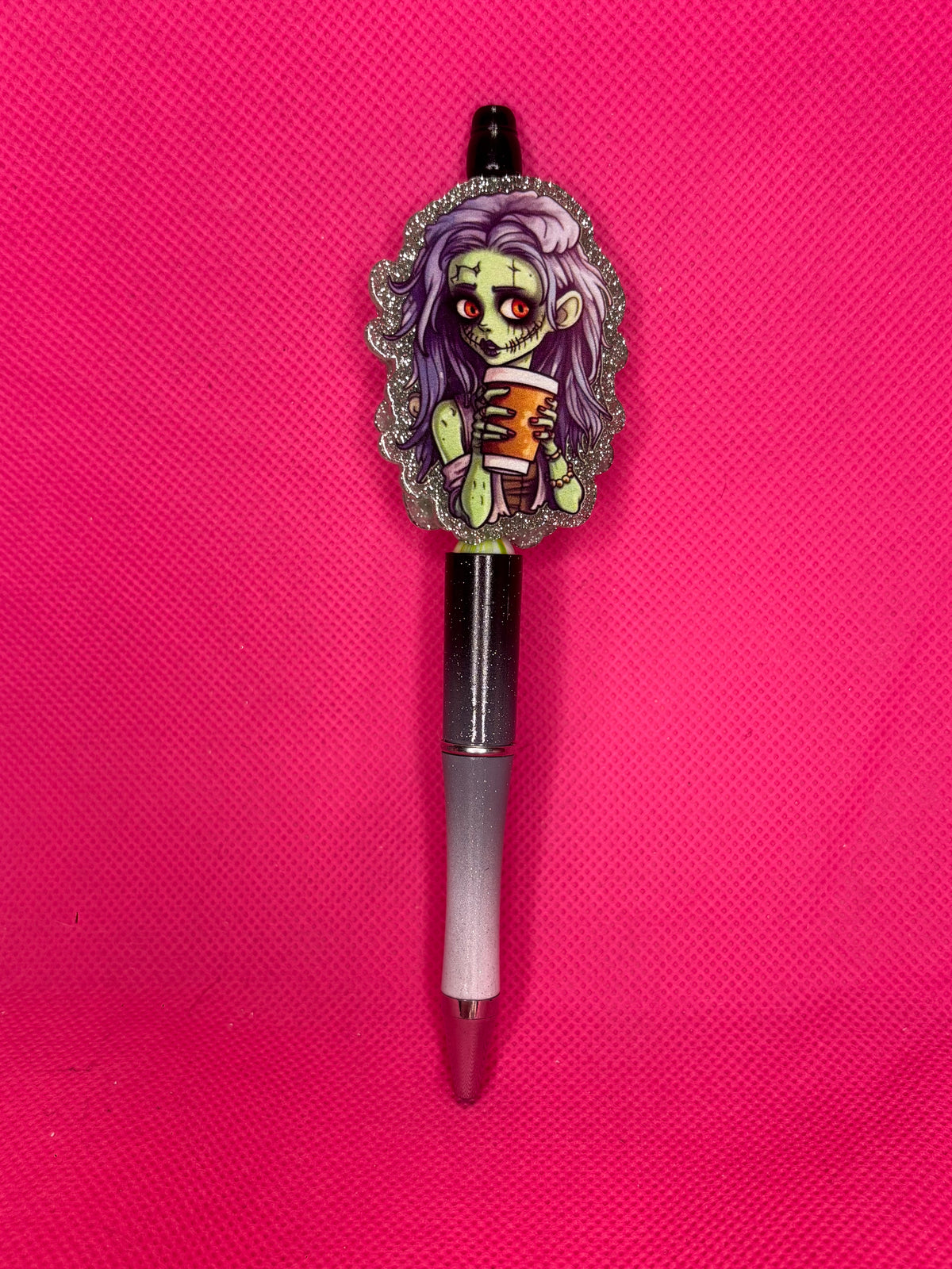 Handmade Halloween Bead Pens | Spooky Cute Two-Sided Acrylic Toppers | Ghost, Pumpkin & Witchy Designs