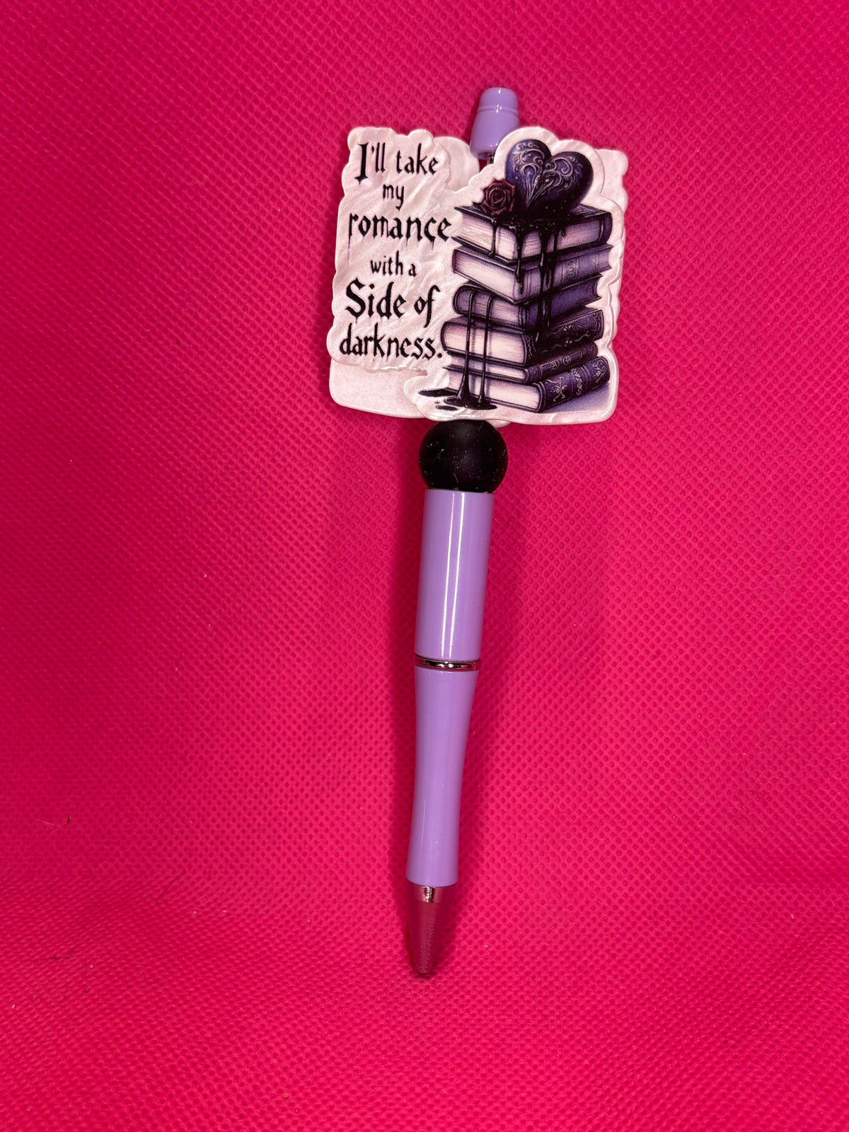Handmade Bookish Bead Pens | Two-Sided Acrylic Toppers | Book Lover, Romantasy & BookTok Designs