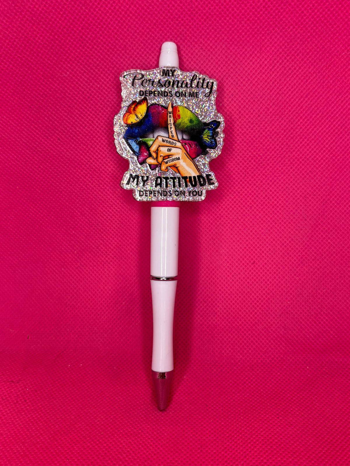 Handmade Sassy Bead Pens | Two-Sided Acrylic Toppers | Adult Humor, Mom Life & "Leave Me Alone" Designs