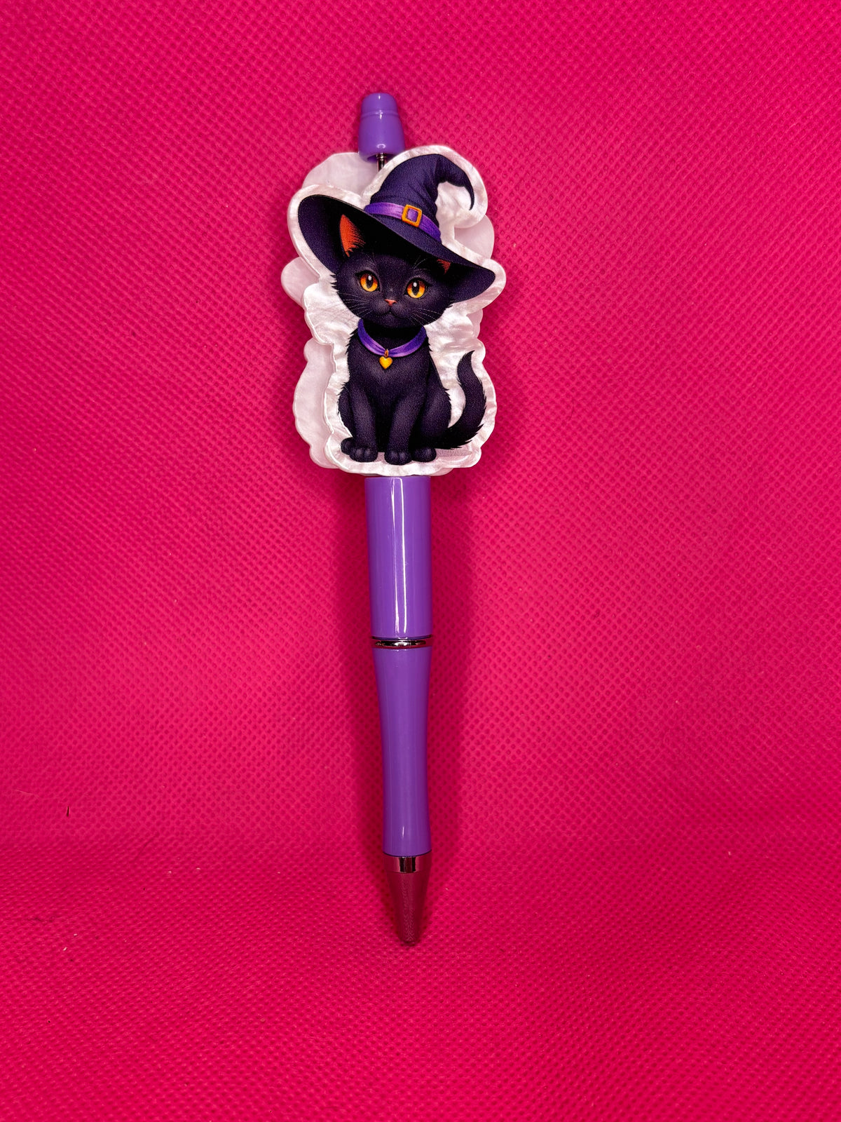 Handmade Halloween Bead Pens | Spooky Cute Two-Sided Acrylic Toppers | Ghost, Pumpkin & Witchy Designs