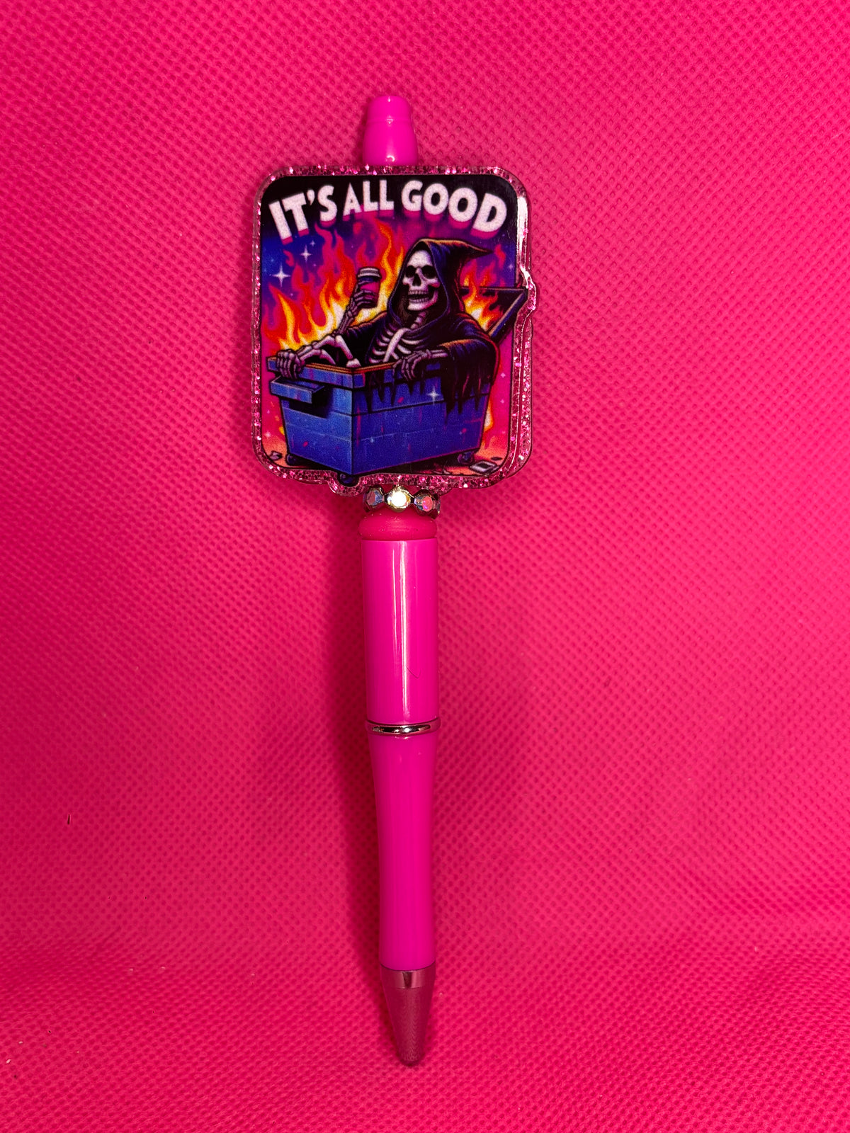 Handmade Sassy Bead Pens | Two-Sided Acrylic Toppers | Adult Humor, Mom Life & "Leave Me Alone" Designs