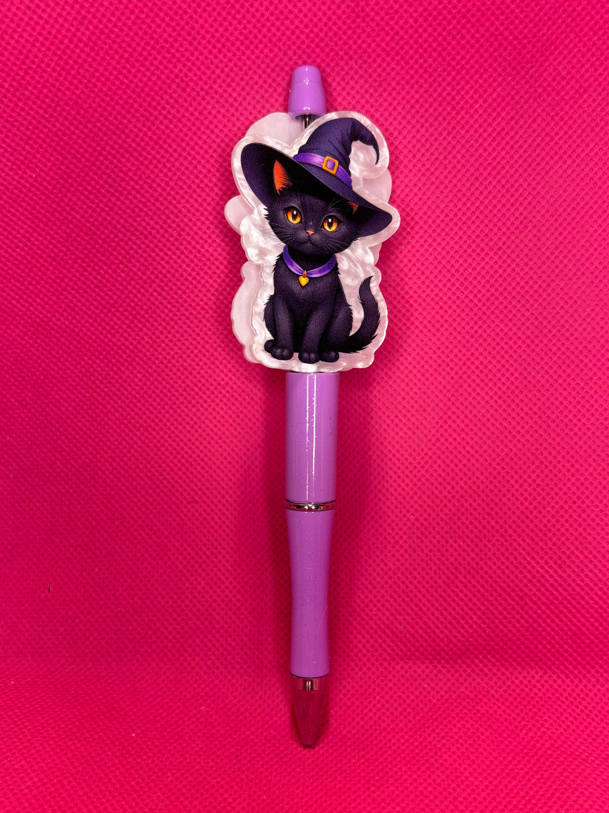 Handmade Halloween Bead Pens | Spooky Cute Two-Sided Acrylic Toppers | Ghost, Pumpkin & Witchy Designs