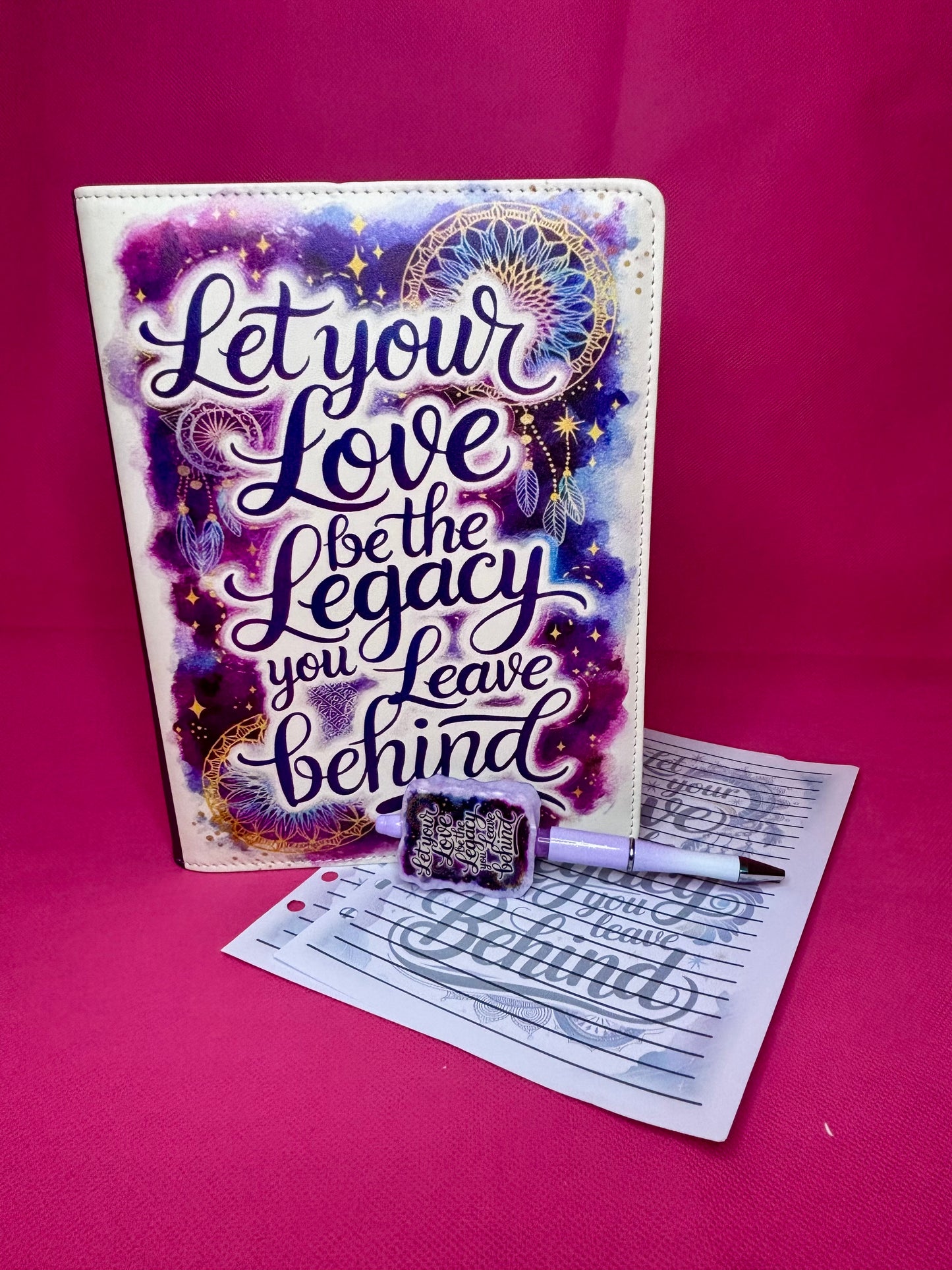 Let Your Love Be the Legacy Binder Bundle - A5 Binder, Matching Paper & Beaded Pen
