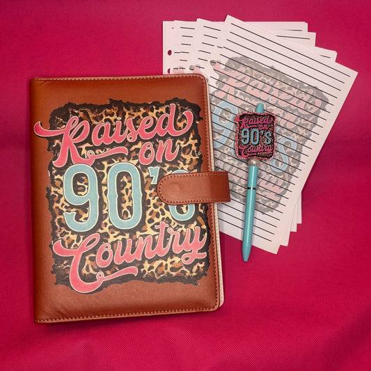 Raised on 90's Country Binder Bundle — A5 Binder, Matching Paper + Beaded Pen