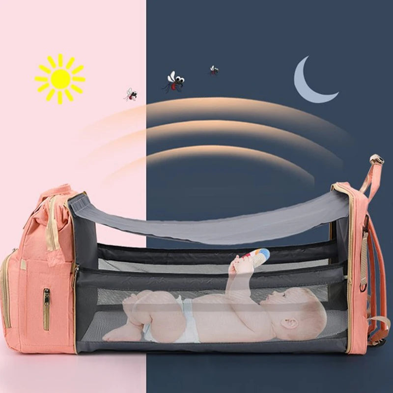 Fold Out Baby Bed/Diaper Bag