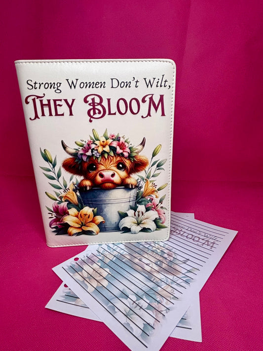 Strong Women Don't Wilt Binder Bundle - A5 Binder, Matching Paper & Beaded Pen